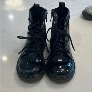 Dr. Martens Kids Black Patent Boots